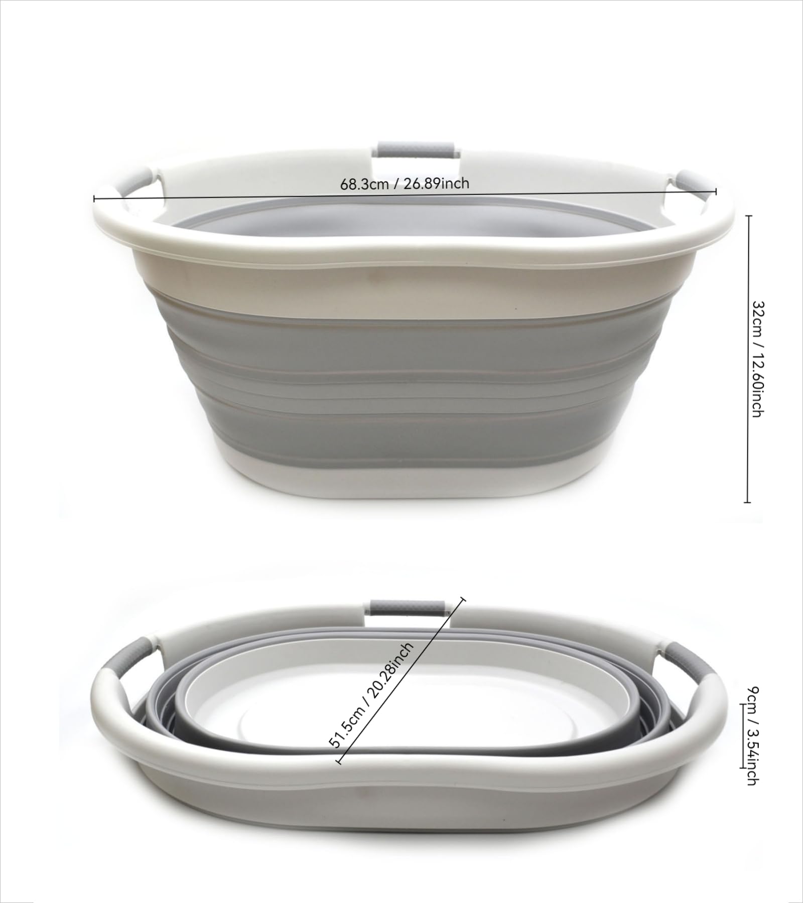 SAMMART 57L collapsed height under 4 inches for tidy storage.