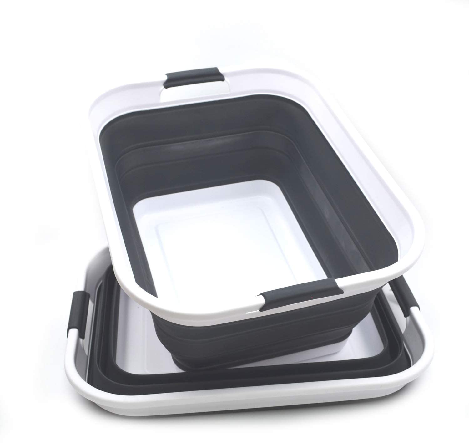 SAMMART BPA-free folding basket with comfort grip handles for easy carry.