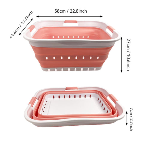 SAMMART BPA-free laundry basket with comfort grip handles for easy transport.