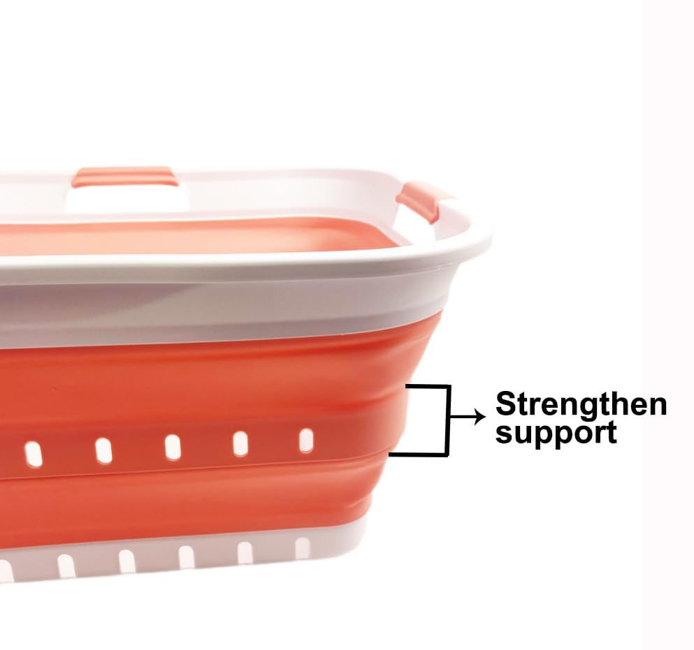 SAMMART collapsible basket with straight sides for a neat, tidy look.