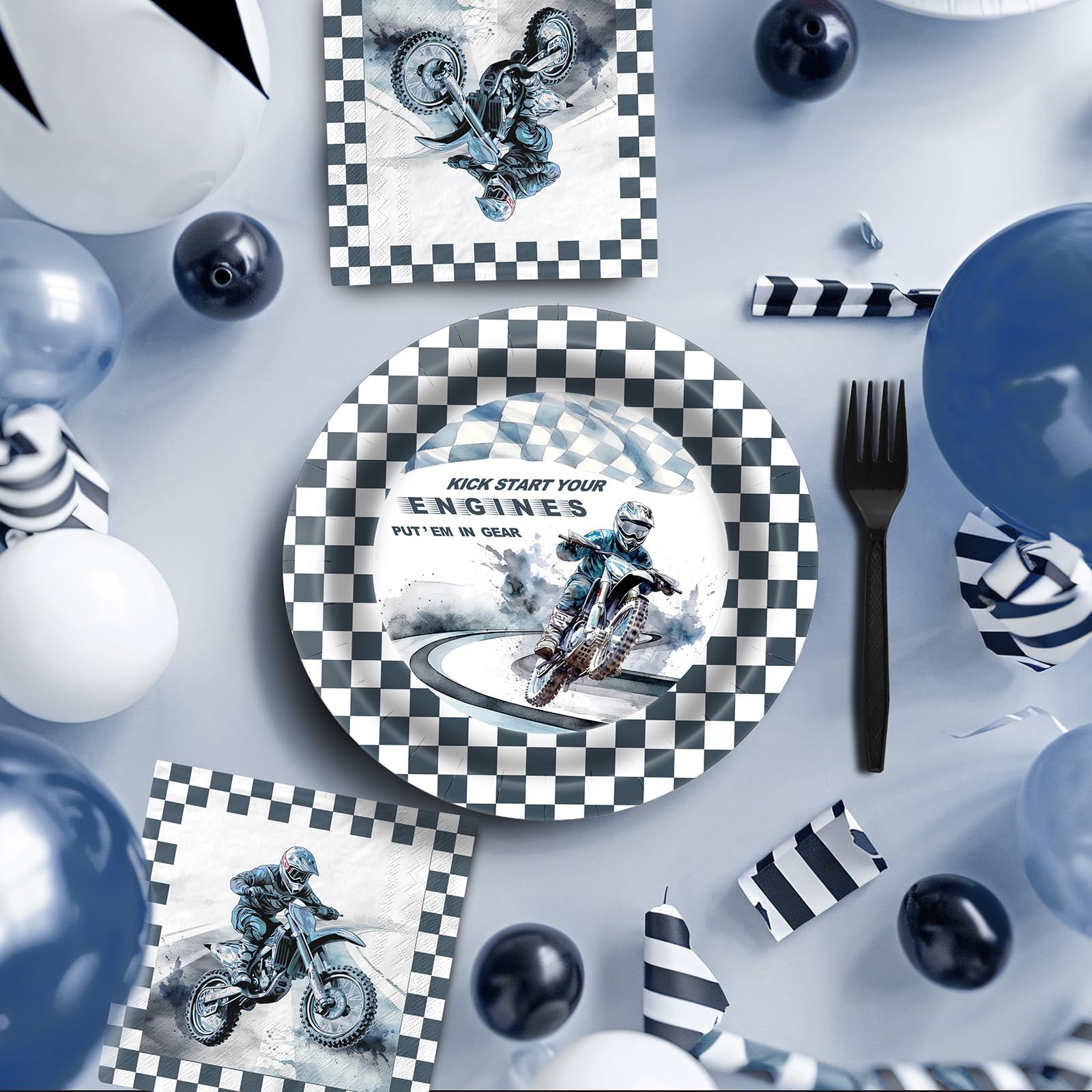 SamPartyShop dirt bike napkins highlighting absorbent material for spills