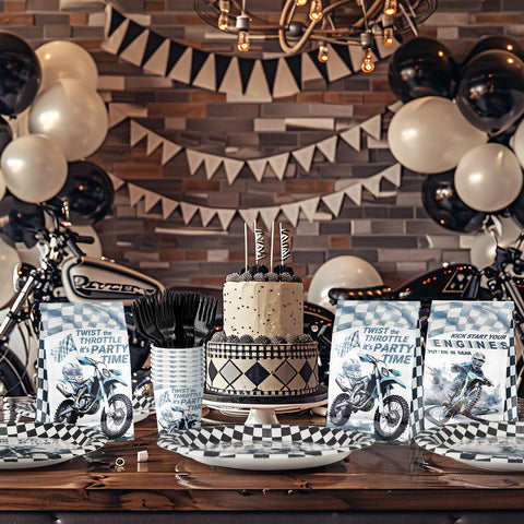 SamPartyShop dirt bike table decoration detail for cohesive motocross styling