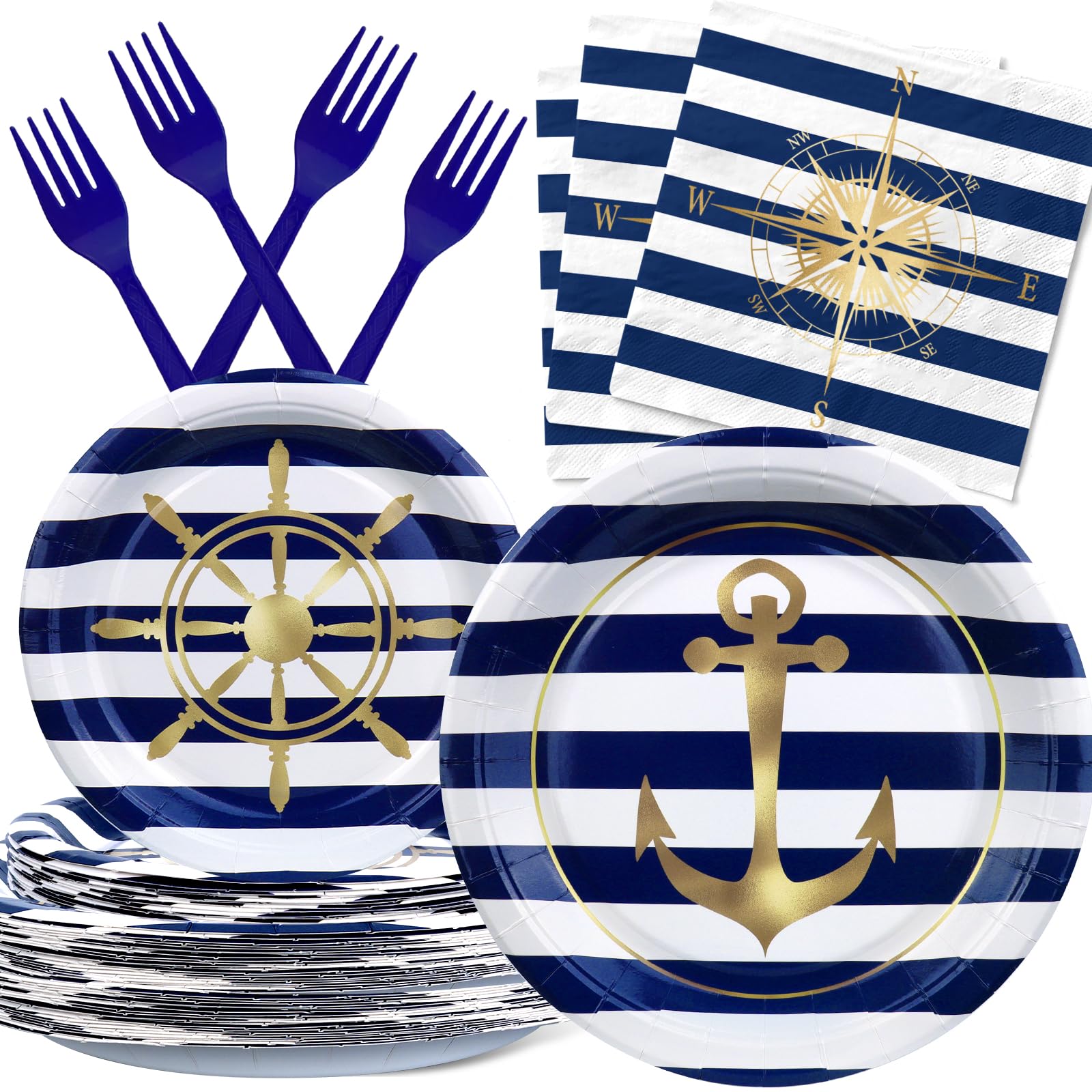SamPartyShop Sail Boat dinner plates with vibrant nautical design for a festive table
