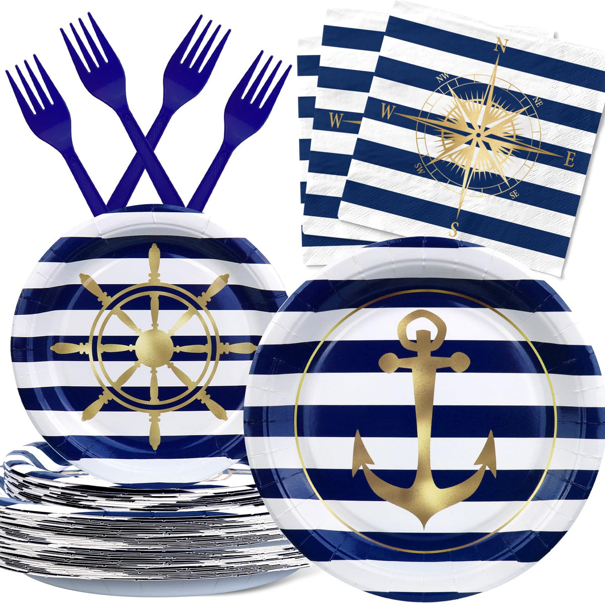 SamPartyShop Sail Boat dinner plates with vibrant nautical design for a festive table