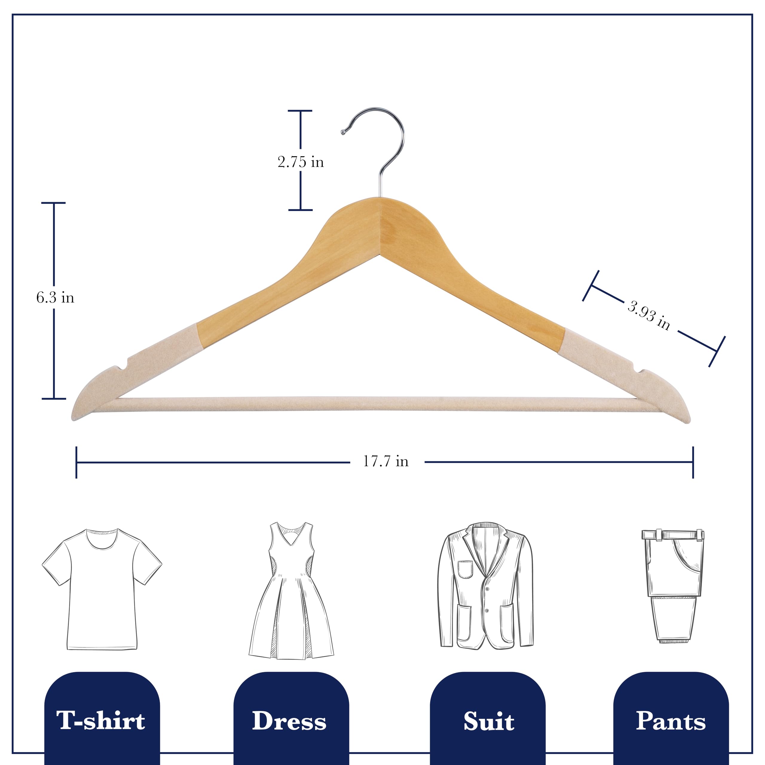 SAMSARC 360-degree swivel hook velvet hangers enable easy access and secure organization.