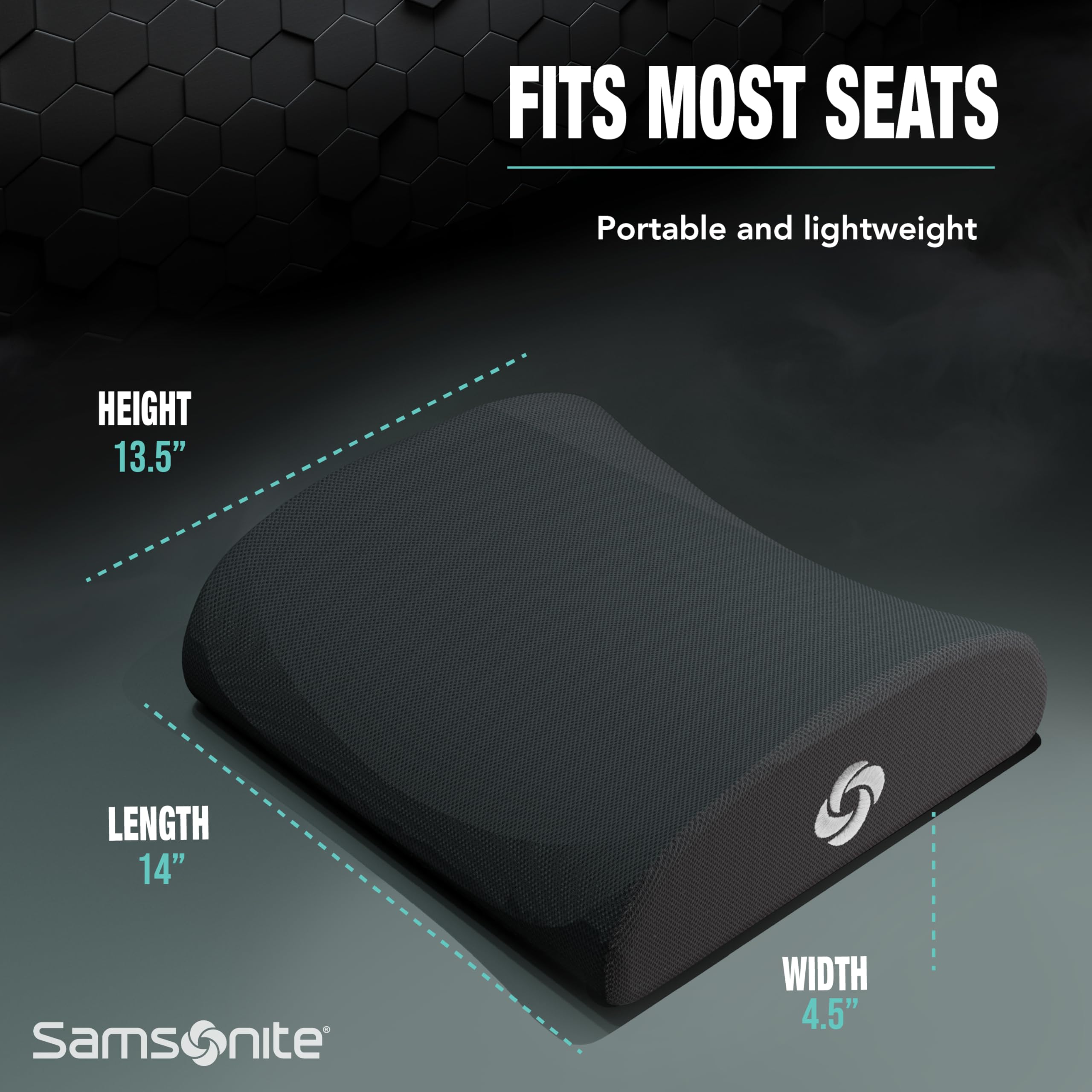 Samsonite lumbar pillow removable cover for easy cleaning