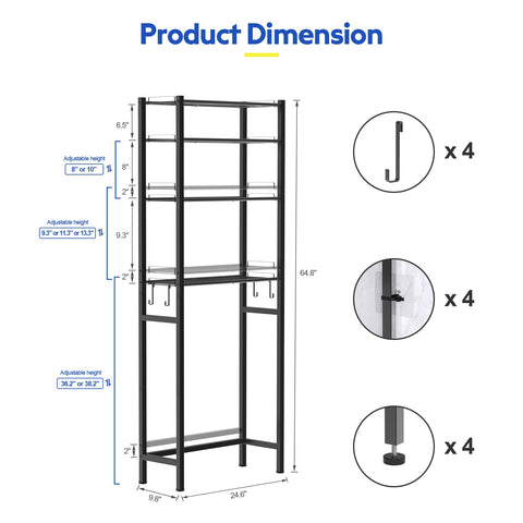 Samstar includes four removable hooks for flexible storage.