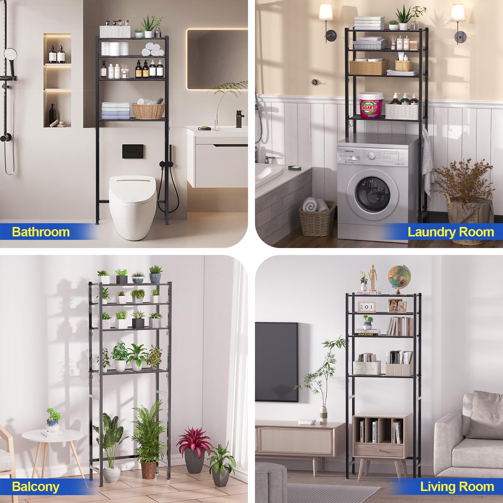 Samstar multipurpose bathroom storage for towels, laundry, and more.