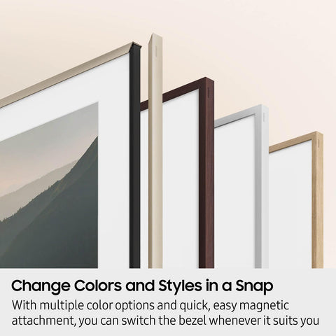 Samsung Frame 65 Sand Gold Metal beveled bezel for refined display framing