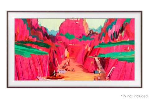 Samsung The Frame 65-inch bezel in modern teak brings warmth
