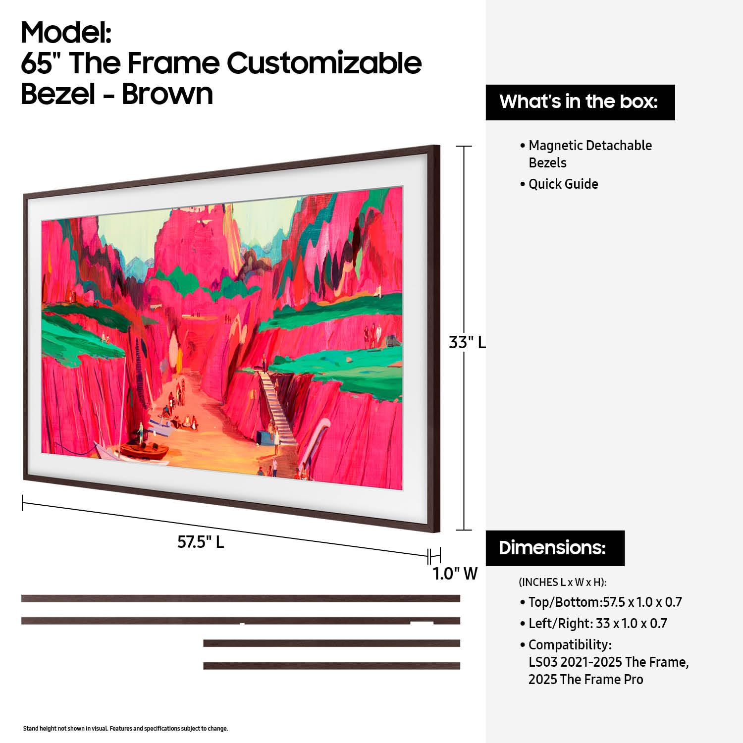 Samsung The Frame 65-inch bezel in modern white adds versatile flair