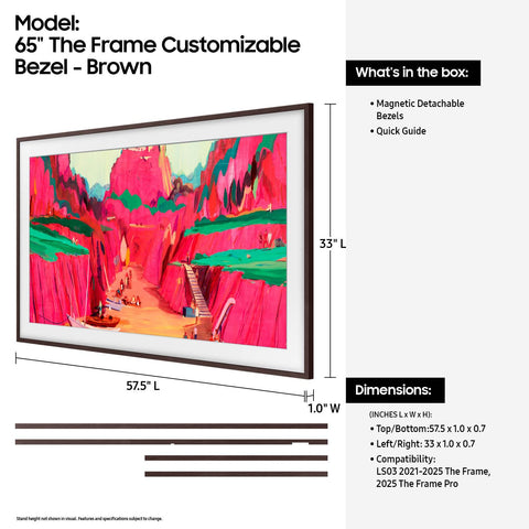 Samsung The Frame 65-inch bezel in modern white adds versatile flair