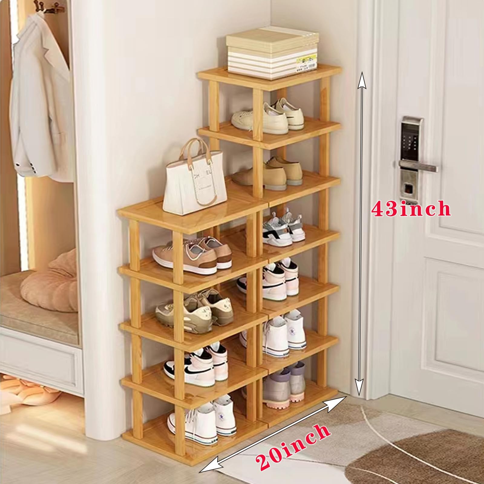 SAN HE corner placement highlights space-saving efficiency in small foyers.