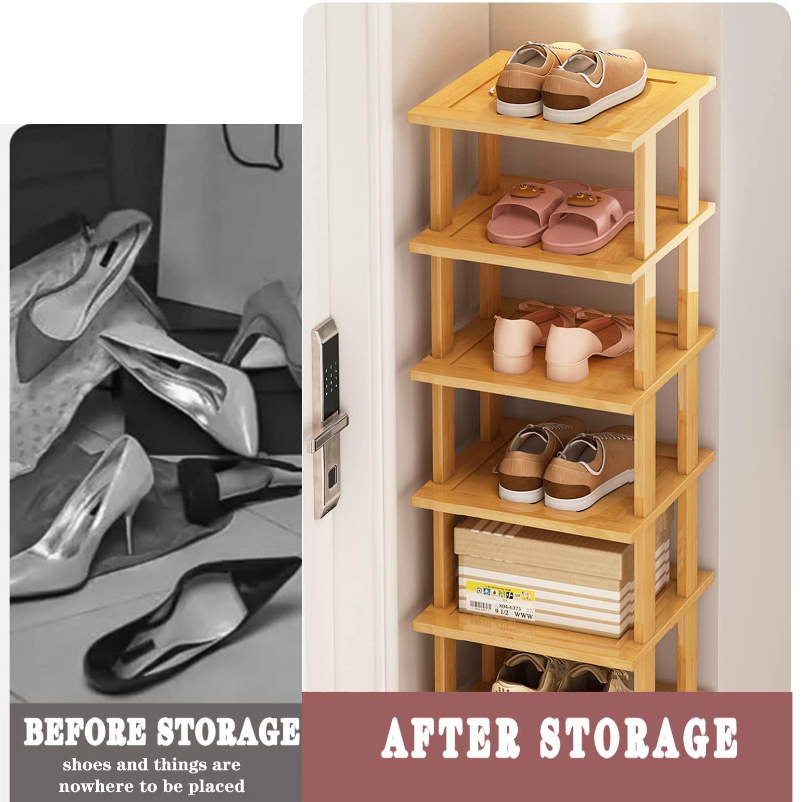 SAN HE easy-assembly rack with sturdy bamboo for durable, sustainable storage