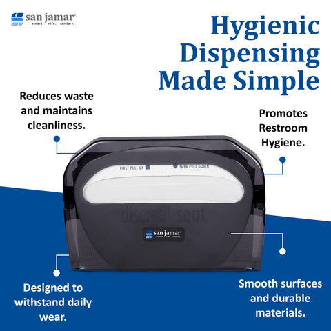 San Jamar TS510TBK one-at-a-time dispensing reduces waste in busy restrooms.