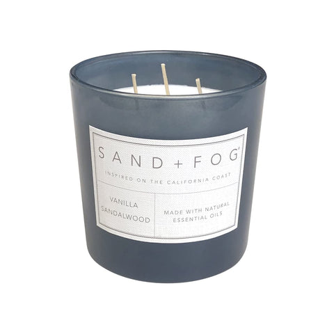Closeup of Sand + Fog candle wax texture and premium fragrance.