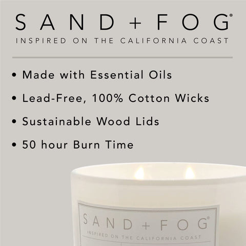 Gift-ready Sand + Fog candle suitable for gifting.