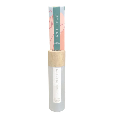 Close-up of Ocean Mist reeds releasing essential oil aroma