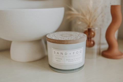 Sand + Fog Ocean & Sea Salt glass vessel is reusable after burning.
