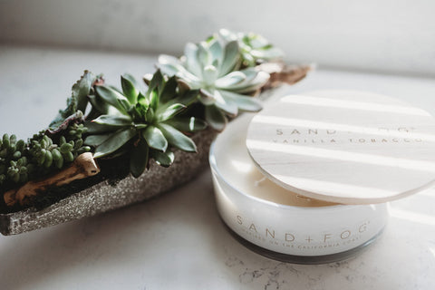 Sand + Fog Vanilla Sandalwood gift-ready candle for any occasion.