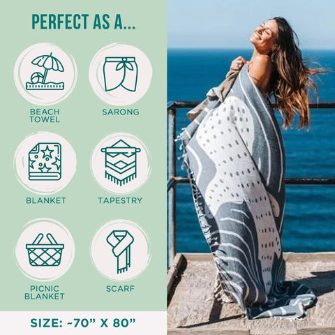 Sand Cloud Fast Dry sand-resistant towel dries quickly while at the shore.