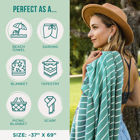 Lightweight, packable towel ready for travel and lounging.