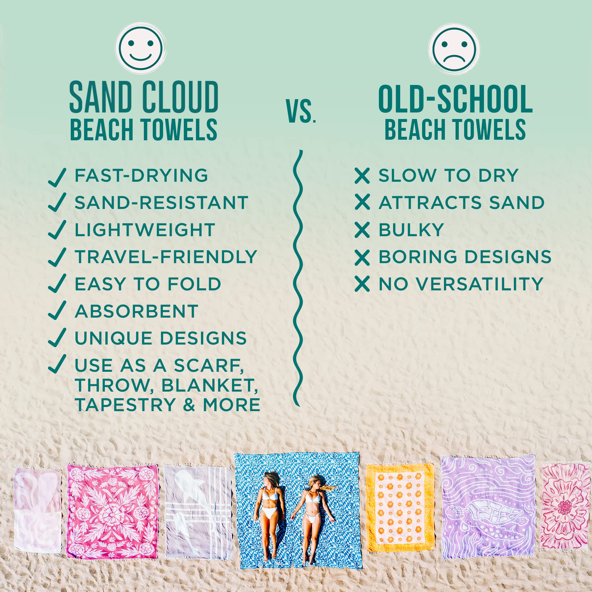 Yoga mat alternative with Gocek Mint Turkish towel.