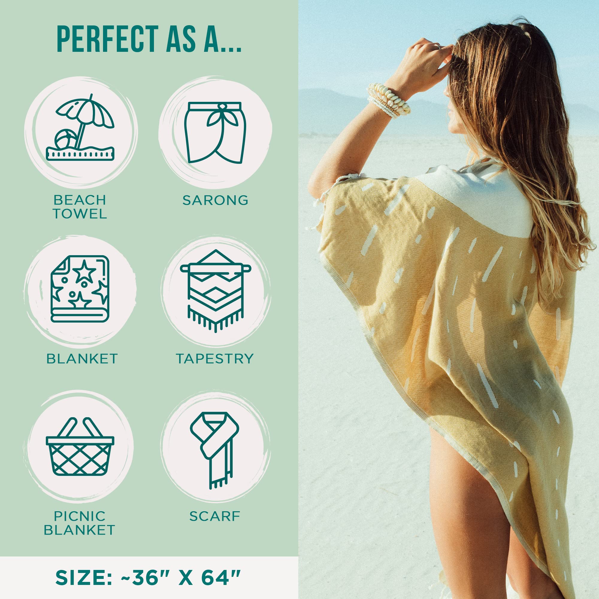 Sand Cloud Sunrise rolled in a bag shows its lightweight, travel-ready design