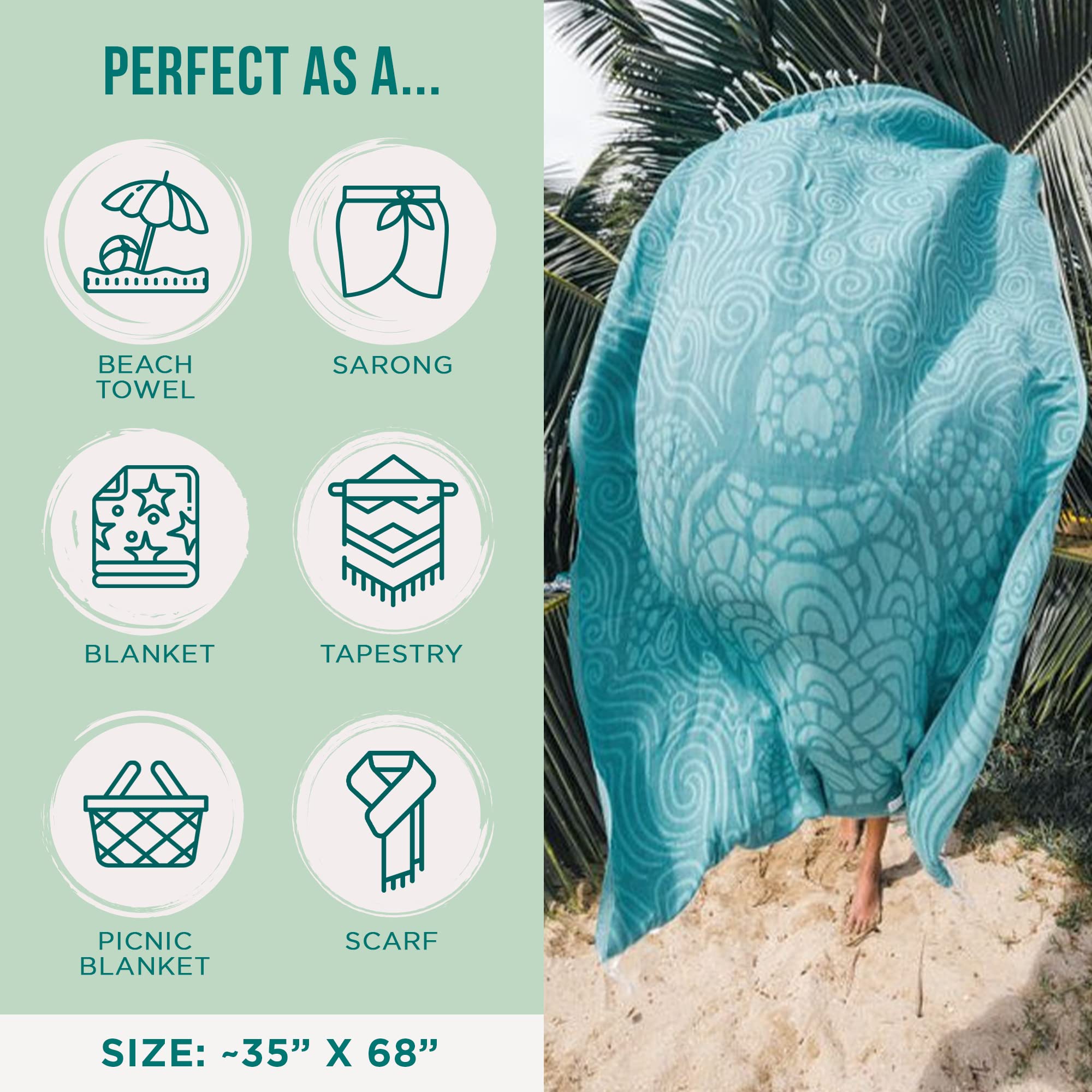 Sand Cloud Lightweight Towel folds compactly for easy packing.