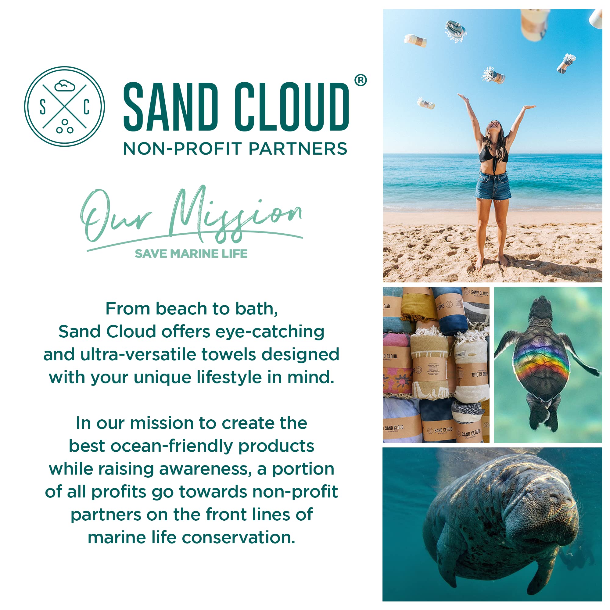 Sand Cloud Marine Life Donation design supports ocean conservation.