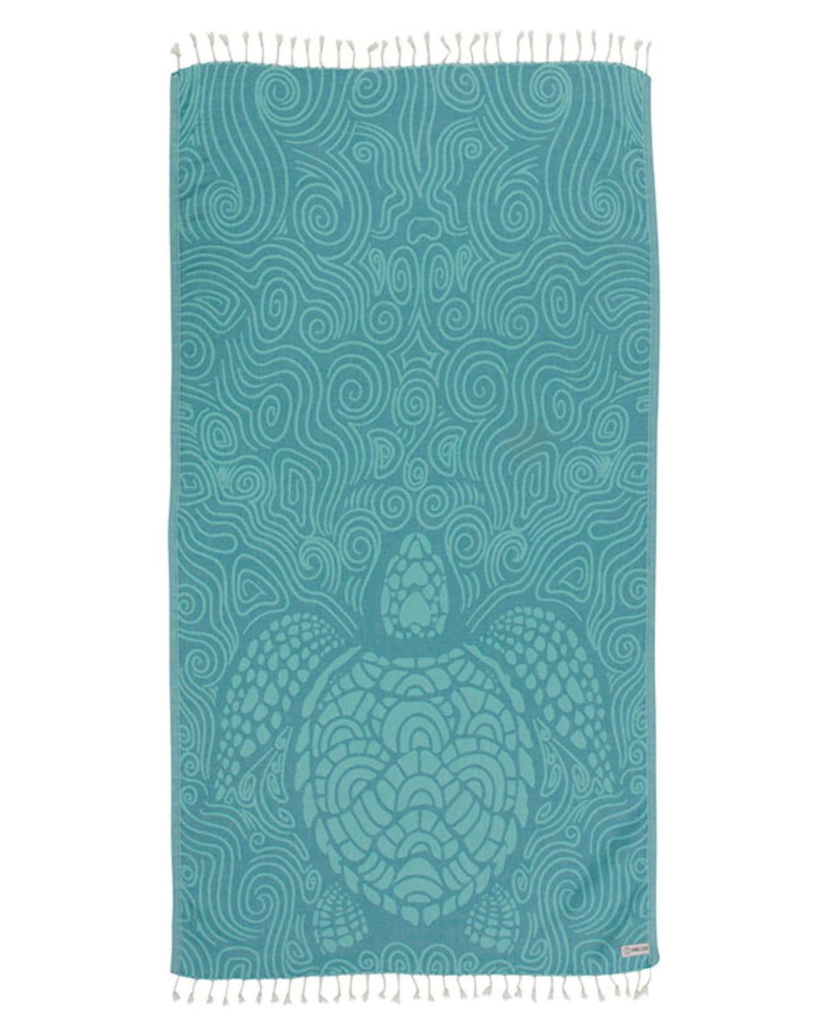 Sand Cloud Swirl Turtle Turkish Beach Towel offers soft, sand-resistant comfort.