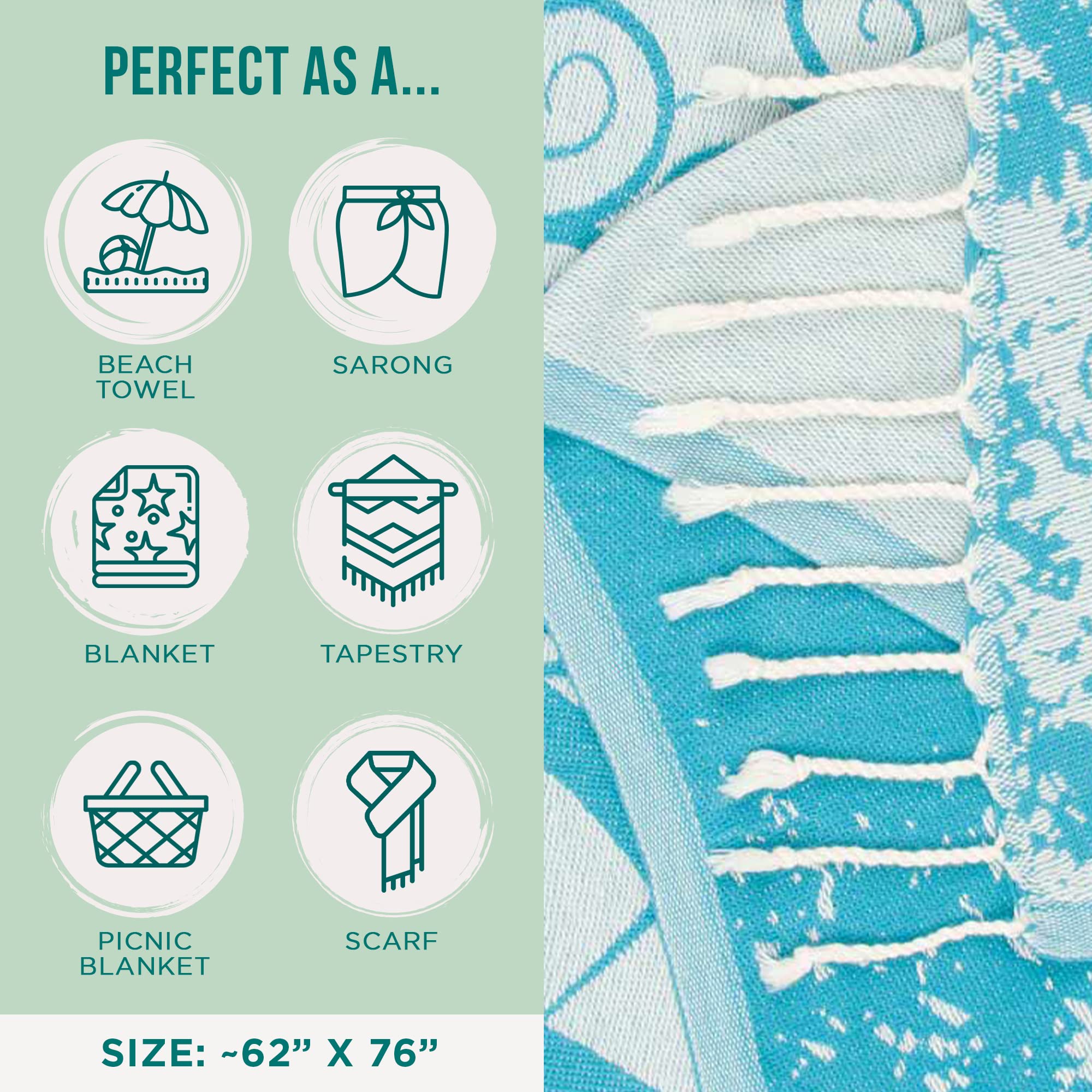 Sand Cloud XL towel rolled compactly for easy travel and packing.
