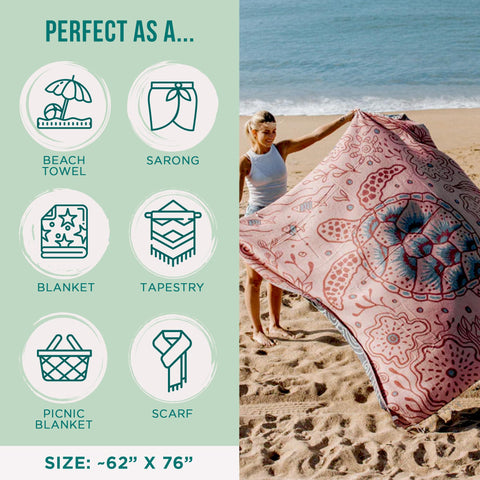 Sand Cloud XL Turkish towel navy quick-dry fabric ideal for active days