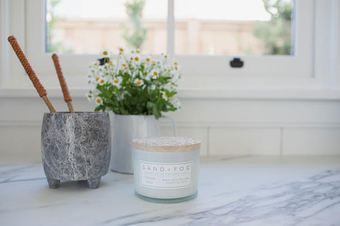 Sand + Fog Ocean Mist wax texture suggests long-lasting fragrance throughout the day