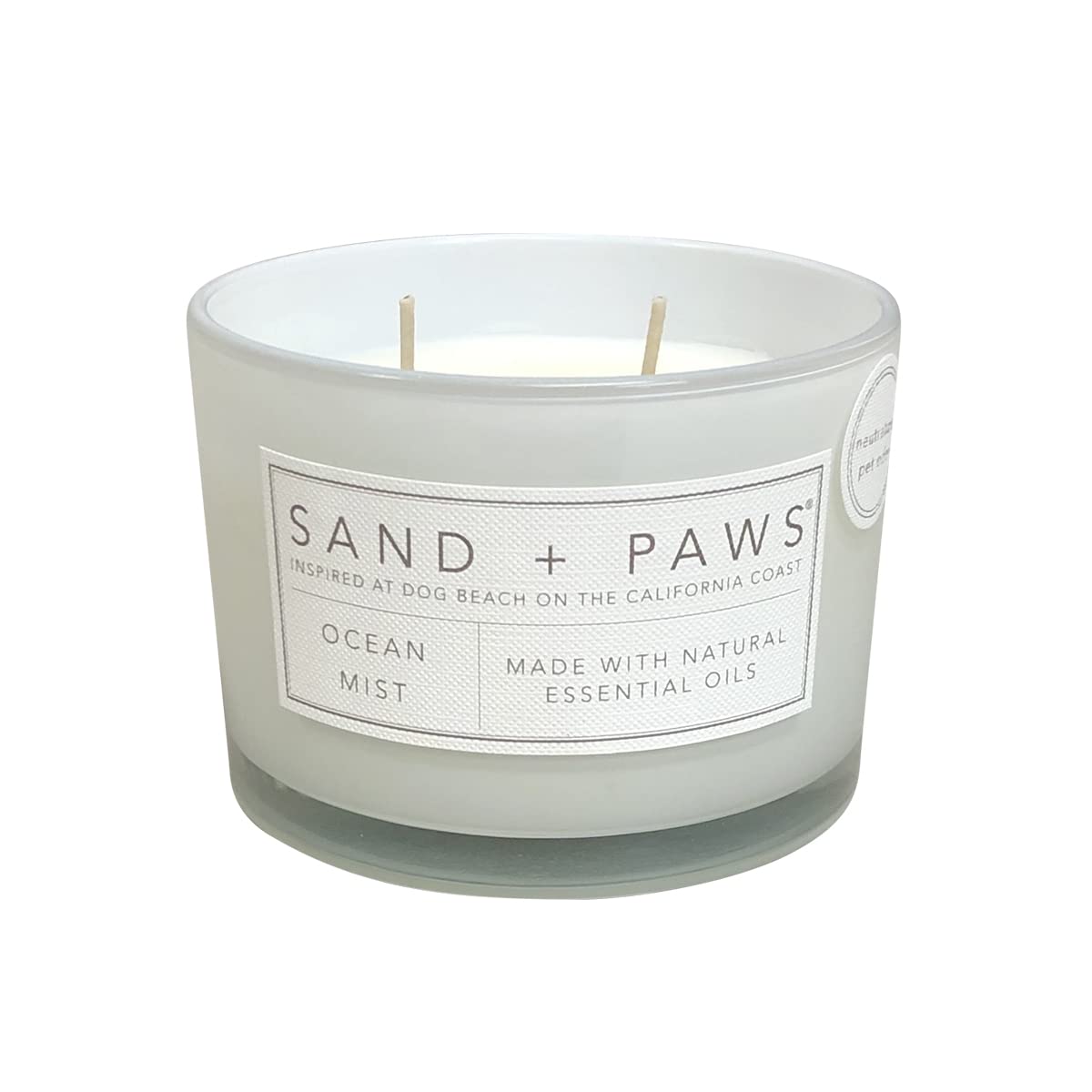 Sand + Paws Ocean Mist lid artwork adds decorative flair to your decor.