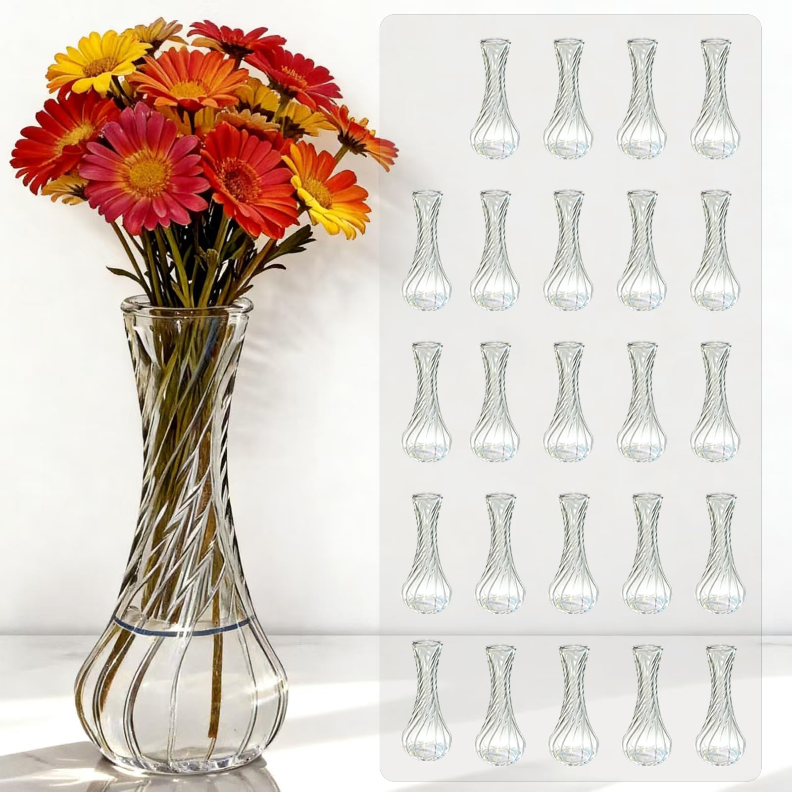 Sandraheer glass bud vase set of 24 for elegant centerpieces