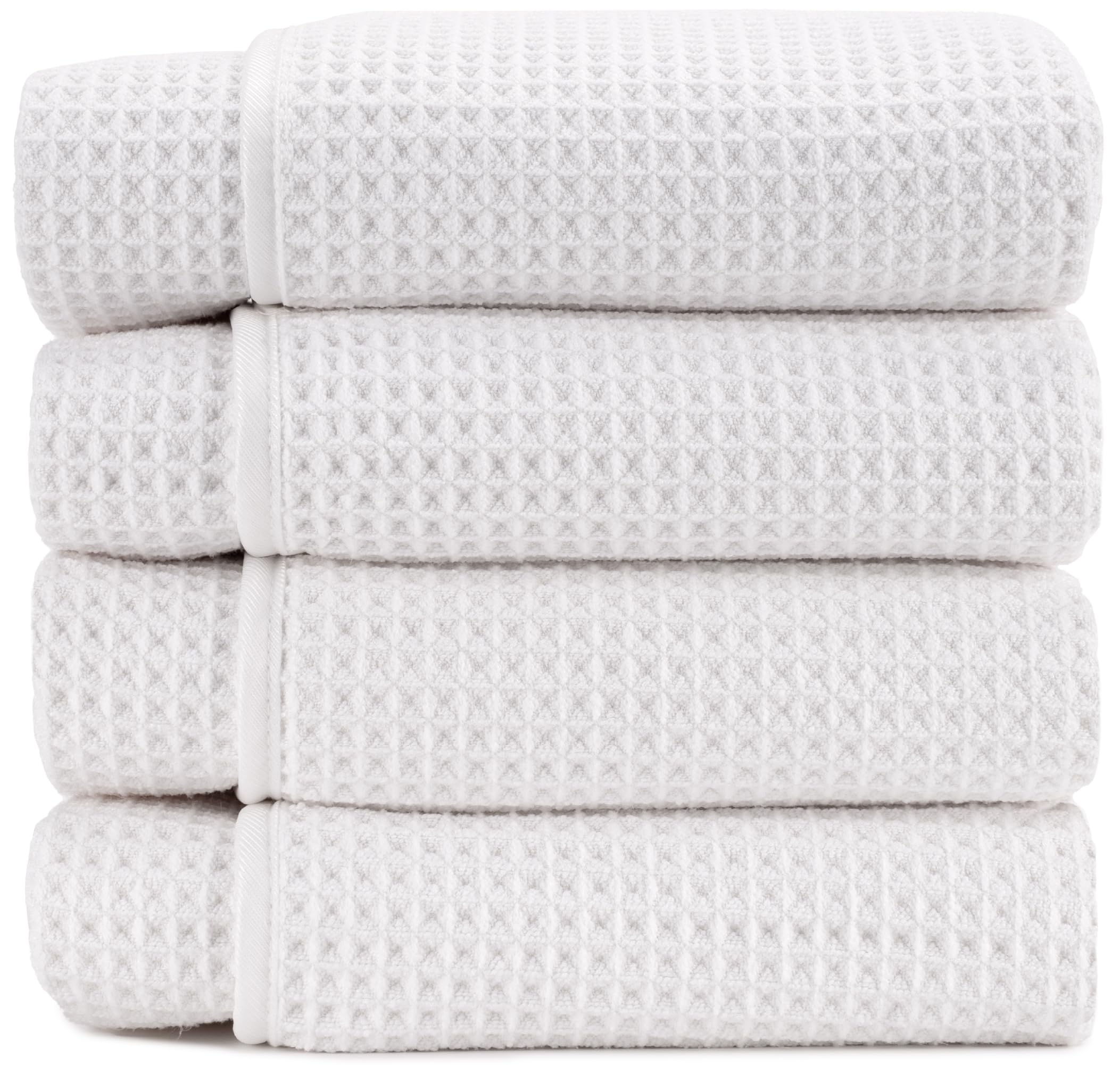 S&T INC. Aura waffle towels folded for compact storage and quick access.