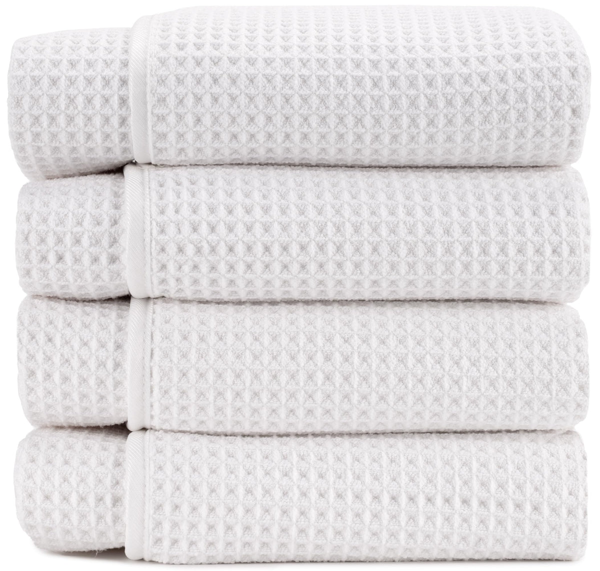 S&T INC. Aura waffle towels folded for compact storage and quick access.