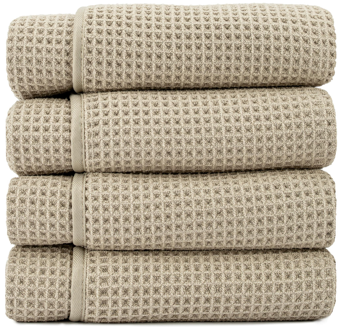 S&T INC. Aura microfiber waffle towels four-pack for soft, quick-drying daily use.