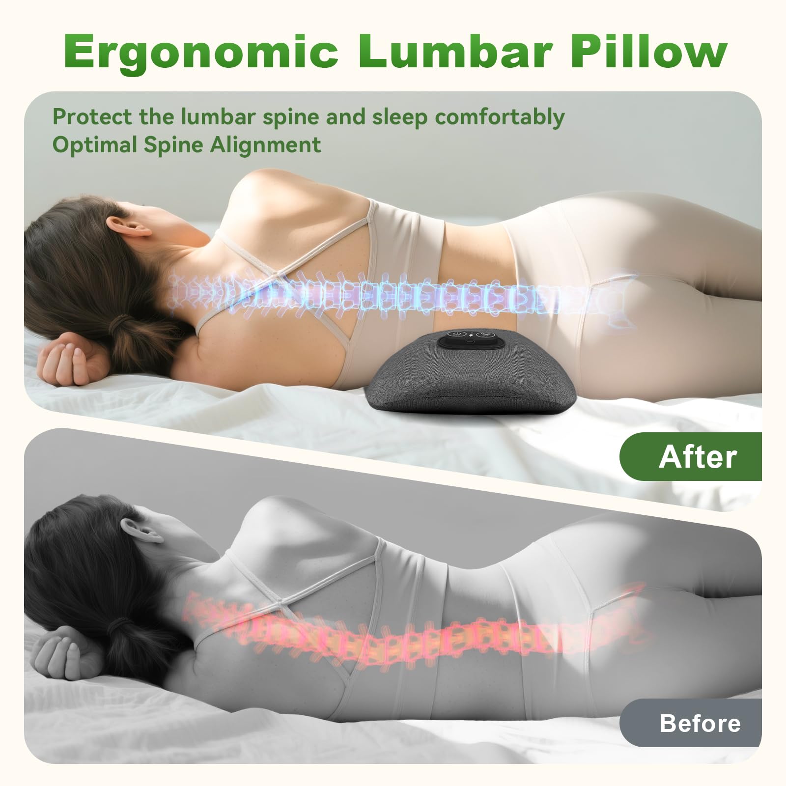 Memory foam cover showing breathable, skin-friendly fabric and full-wrap design