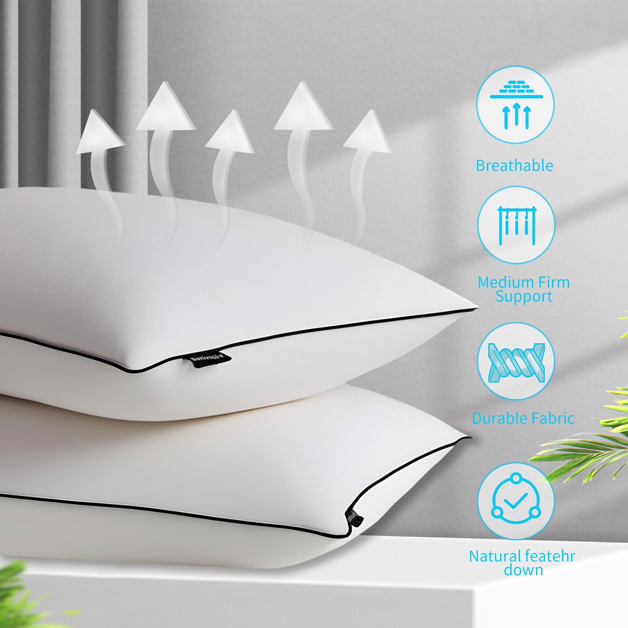 Sanivosily organic cotton cover promotes breathability and moisture-wicking at night