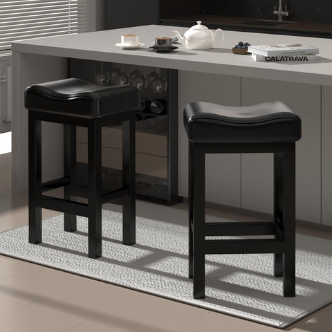 SANUMY bar stools 30-inch counter height with saddle seats for kitchen island seating