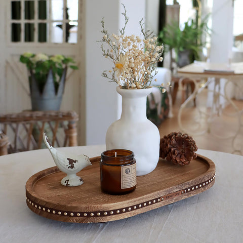 SAOCAIHUL round tray kitchen decor setup ideal for centerpieces.