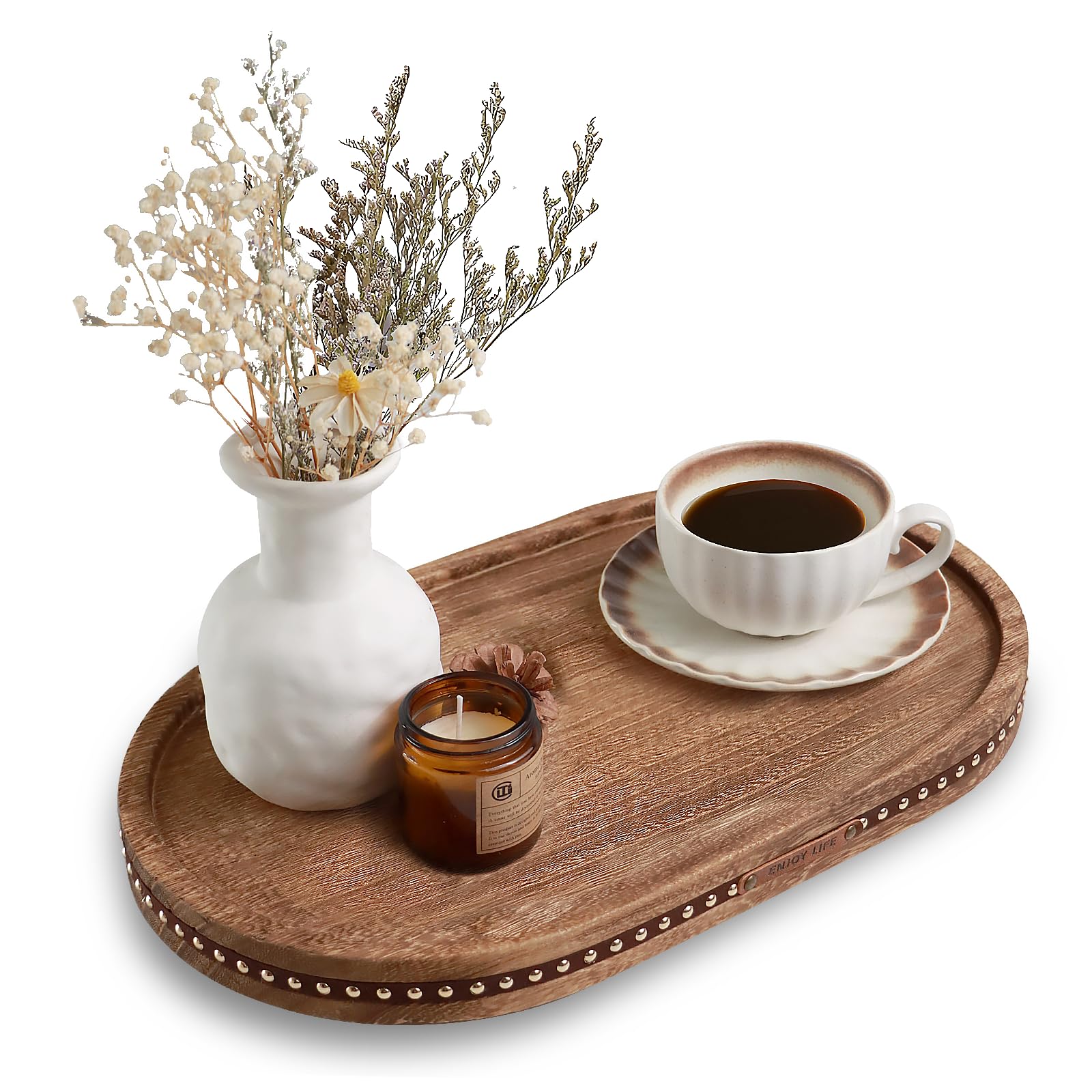 SAOCAIHUL round tray top view shows stable legs protecting surfaces.