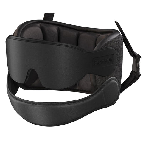 SARISUN airplane pillow with chin strap stabilizes your neck for restful flight
