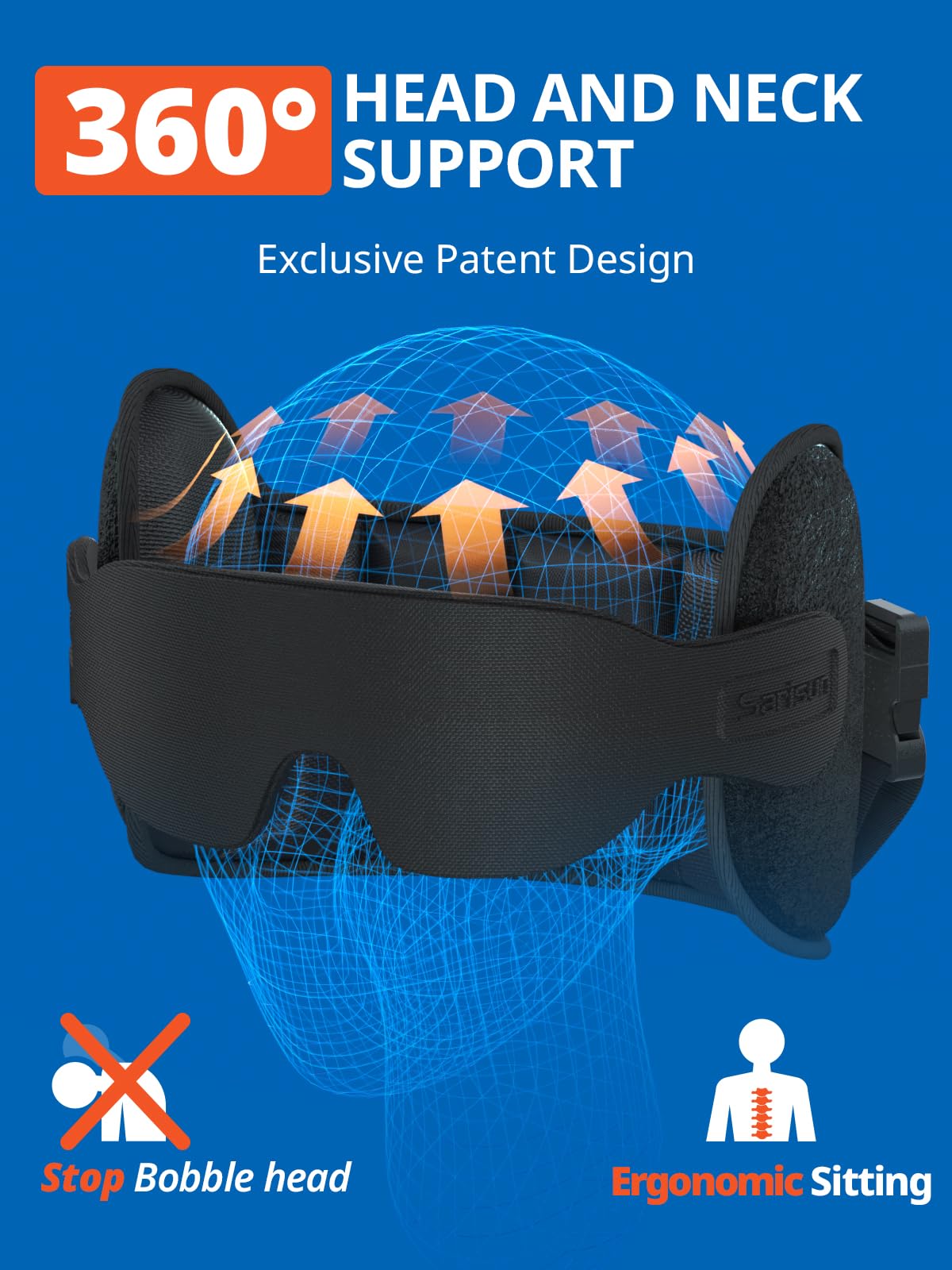 SARISUN 360° ergonomic pillow supports any sleeping position
