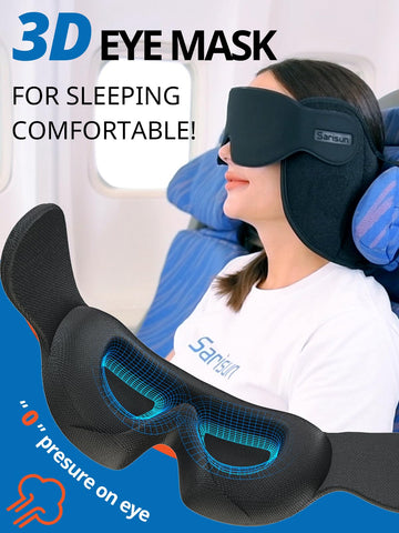 SARISUN soft 3D eye mask blocks light for quick doze