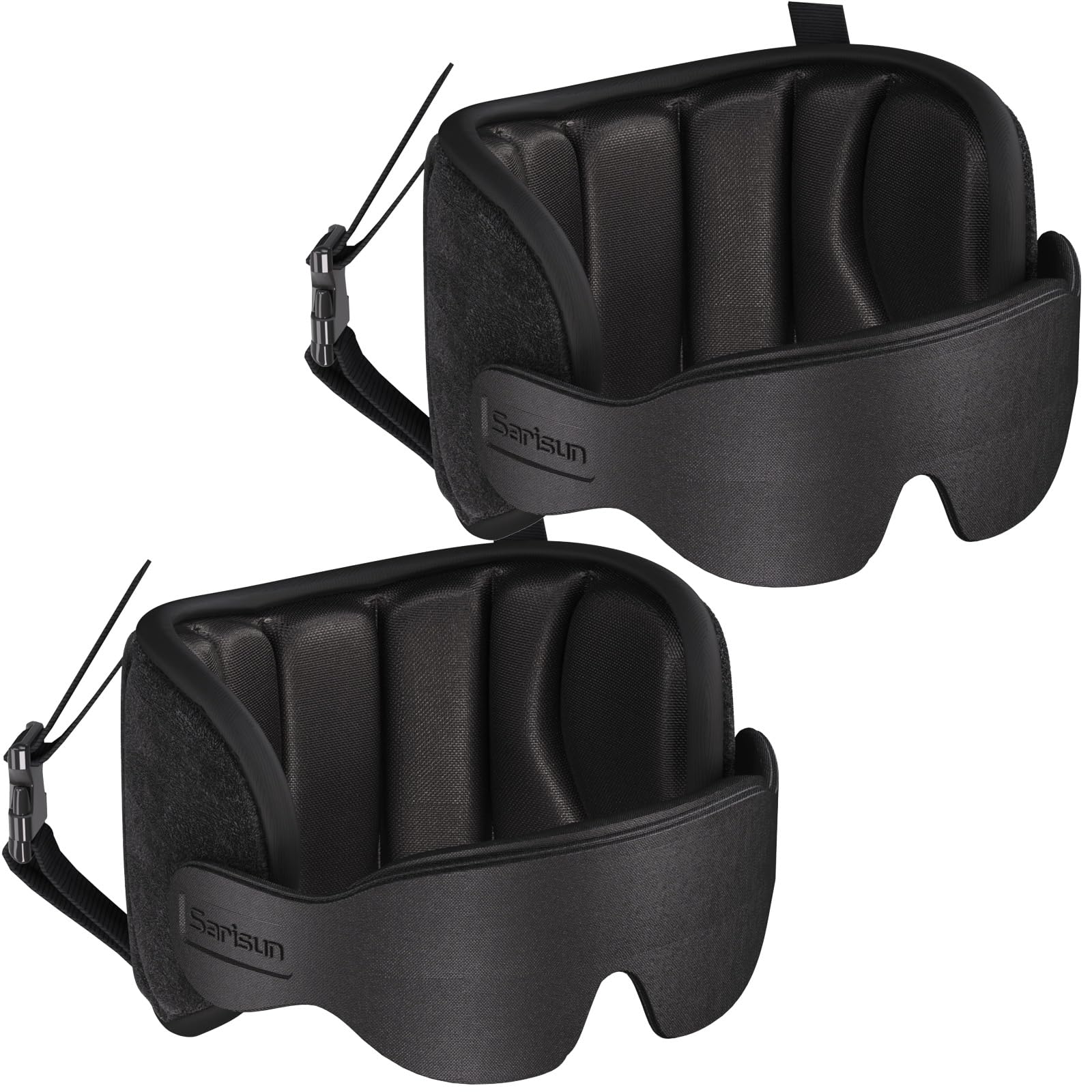 Sarisun travel pillow with 360° head support for comfortable plane sleep