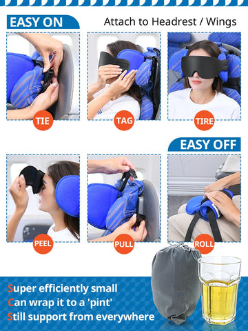 SARISUN travel pillow folds flat for quick packing.