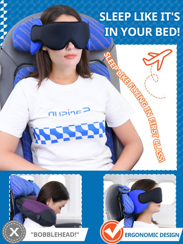 Sarisun 2-pack travel pillow and eye mask for long flights